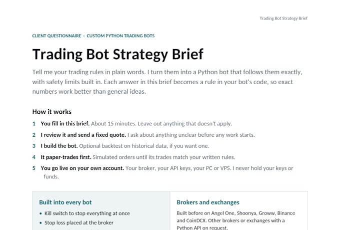 code your trading strategy into a python algo trading bot